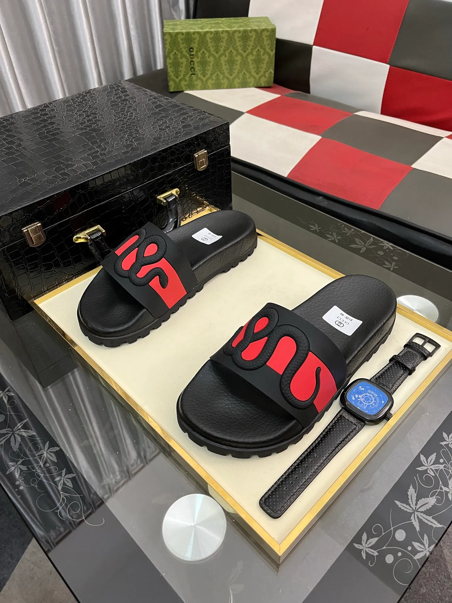 Men's men's shoes💰260⌚️⌚️ＧＵＣＣＩ.Gucci.Official website 1:1 popular slippers hot sale! Original original material 🩴 SIZE: 38-46 (45.46 non-refundable)